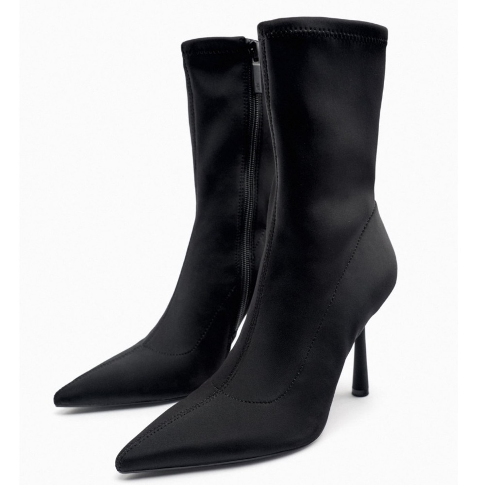 Zara Sleek Black Stiletto Booties